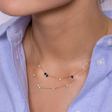 925 Silver Clavicle Necklace Set with Zirconia Pendant