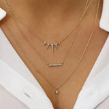 925 Silver Chain Zircon Pendant Necklace for Familly Year
