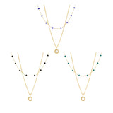 925 Silver Chain Necklace Double Layer Pearl Pendant