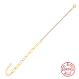 Adjustable Charm 925 Sterling Silver Chain Bracelet for Women