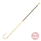 Adjustable Charm 925 Sterling Silver Chain Bracelet for Women