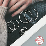 925 Sterling Silver Hoop Earrings for Women Men