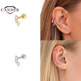 2Pcs 925 Silver 18k Plated Stud Earrings for Women Thread Earring Jewelry