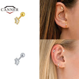 2Pcs 925 Silver 18k Plated Stud Earrings for Women Thread Earring Jewelry