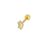 2Pcs 925 Silver 18k Plated Stud Earrings for Women Thread Earring Jewelry