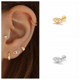 925 Silver Zirconia Labret Lip Ring Cartilage Stud Earrings