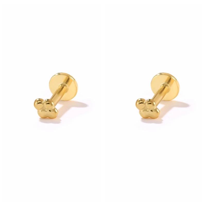 925 Silver Zirconia Labret Lip Ring Cartilage Stud Earrings