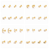 925 Silver Zirconia Labret Lip Ring Cartilage Stud Earrings