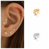 925 Silver Zirconia Labret Lip Ring Cartilage Stud Earrings
