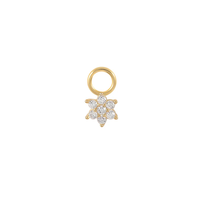 925 Sterling Silver Zirconia Pearl Star DIY Charms Jewelry