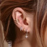 925 Sterling Silver Zirconia Pearl Star DIY Charms Jewelry