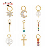 925 Sterling Silver Zirconia Pearl Star DIY Charms Jewelry