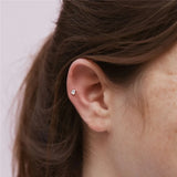 925 Silver CZ Cartilage Stud Earrings for Women Fine Jewelry