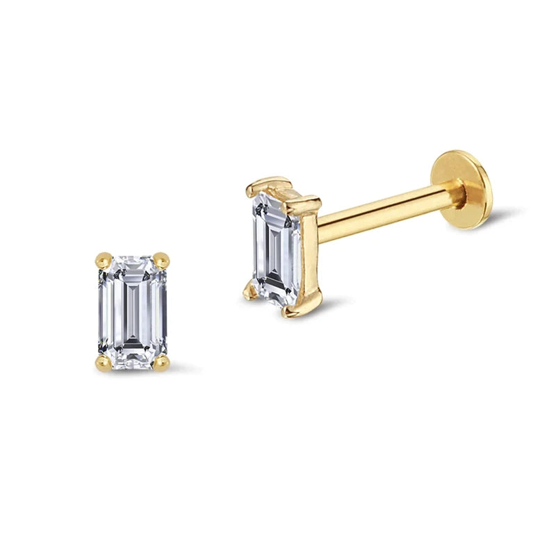 925 Silver CZ Cartilage Stud Earrings for Women Fine Jewelry