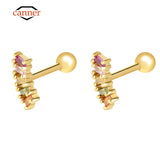 Small Zircon 925 Sterling Silver Cartilage Ear Stud Earrings for Women