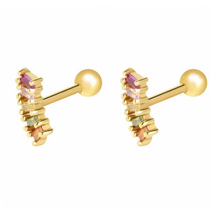 Small Zircon 925 Sterling Silver Cartilage Ear Stud Earrings for Women