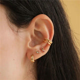 Small Zircon 925 Sterling Silver Cartilage Ear Stud Earrings for Women