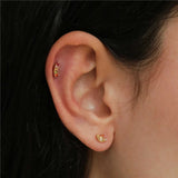 Small Zircon 925 Sterling Silver Cartilage Ear Stud Earrings for Women