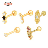 Small Zircon 925 Sterling Silver Cartilage Ear Stud Earrings for Women