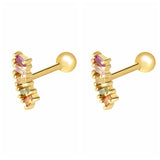 Small Zircon 925 Sterling Silver Cartilage Ear Stud Earrings for Women
