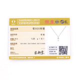3.0mm Round Cut Diamond Necklace 925 Silver Minimalist Clavicle Pendant