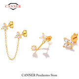 925 Silver CZ Stud Earrings Set Wedding Party Jewelry