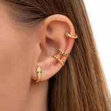3 pcs Plated Cubic Zircon Clip Earrings for Women Ear Cuff