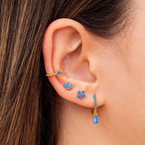 Small Cubic Zircon Ear Stud Chain Earrings Set