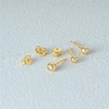 925 Silver Zircon Stud Earrings Minimalism Ins Jewelry