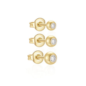 925 Silver Zircon Stud Earrings Minimalism Ins Jewelry