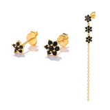 925 Silver Turquoise Chain Stud Earrings Set