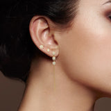 925 Silver Turquoise Chain Stud Earrings Set