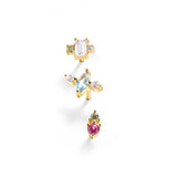 925 Sterling Silver Clear Charms Mini Stud Earrings For Women