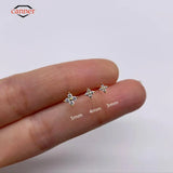925 Sterling Silver Stud Earrings 3Pcs Set with Zirconia