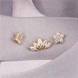 925 Silver Crown Flower Stud Earrings for Women