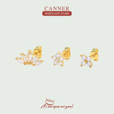 925 Silver Crown Flower Stud Earrings for Women