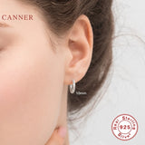 925 Sterling Silver Hoop Earrings Set Ins Glossy Ear Piercing, Mom Gift