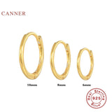 925 Sterling Silver Hoop Earrings Set Ins Glossy Ear Piercing, Mom Gift