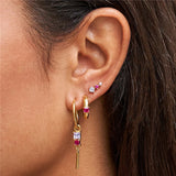 3Pcs/Set Green Zircon Earrings Y2K Piercing Stud Earring Jewelry