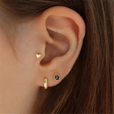 3Pcs Set Heart Pendientes Plata 925 Earring Stud Fine Jewelry