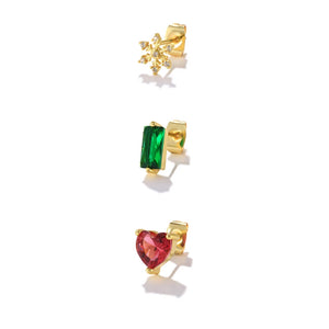 Red Heart 925 Sterling Silver Earring Stud Zircon Piercing Wedding Party