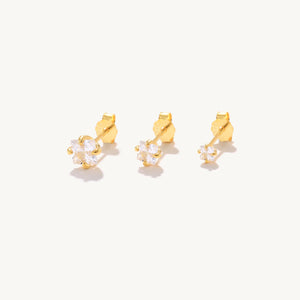 Star Flower Zircon Earrings 925 Sterling Silver Hoops Wedding Jewelry