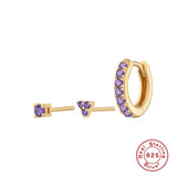 Crystal Earrings 925 Silver Ear Piercing Hoop Jewelry