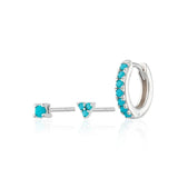 Crystal Earrings 925 Silver Ear Piercing Hoop Jewelry