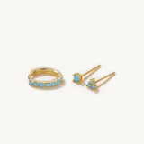 Crystal Earrings 925 Silver Ear Piercing Hoop Jewelry