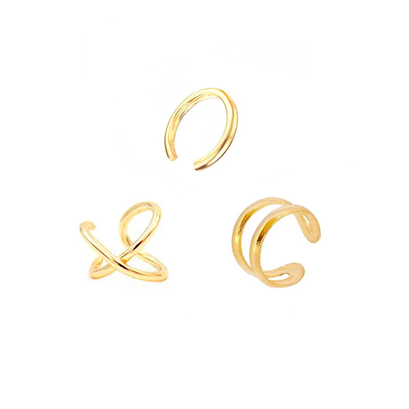 925 Sterling Silver Ear Cuff Clip Earrings No Piercing Couple Ear Buckle Jewelry