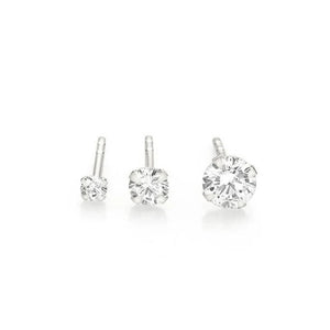 925 Silver Stud Earrings Set Minimalist Four-claw Diamond Fine Jewelry