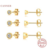925 Sterling Silver Diamond Stud Earrings Set
