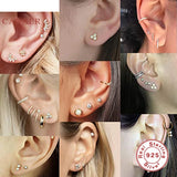 925 Silver Mini Diamonds Stud Earrings Set