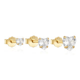 925 Sterling Silver Heart Zircon Stud Earrings For Women